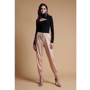 Rachel Parcell Beige Sand Satin Jogger NWT